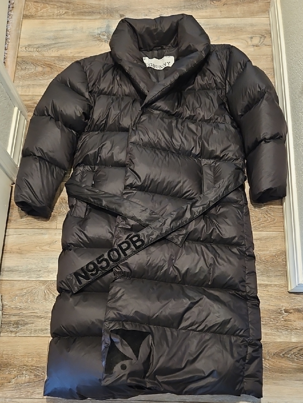 Playboy Big Bunny Long Belted Down Puffer Jacket